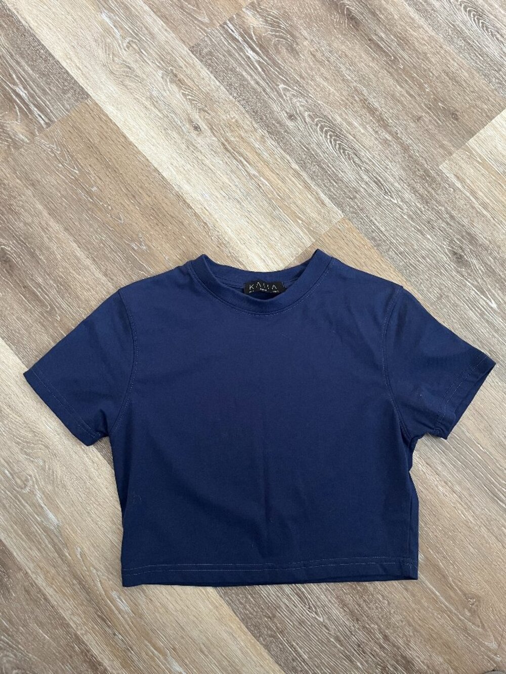 Royal Blue Cropped Fitted T-shirt